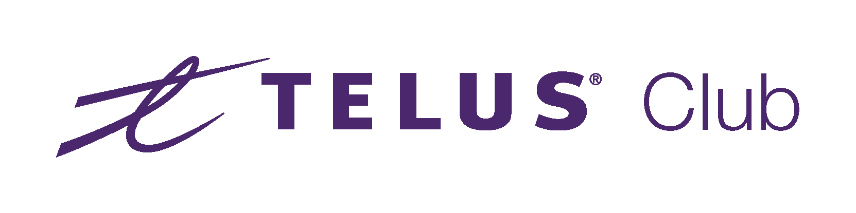 The Telus Club logo in purple