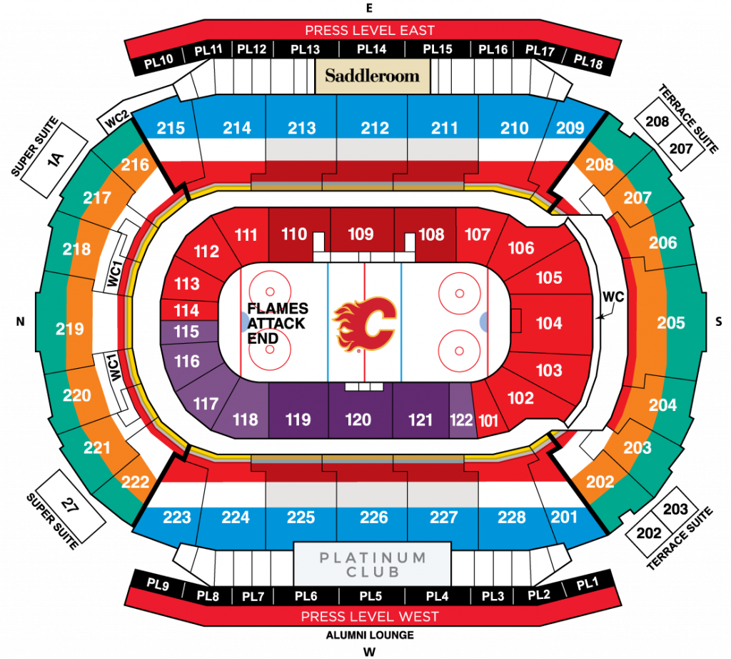 Seating Map Scotiabank Saddledome